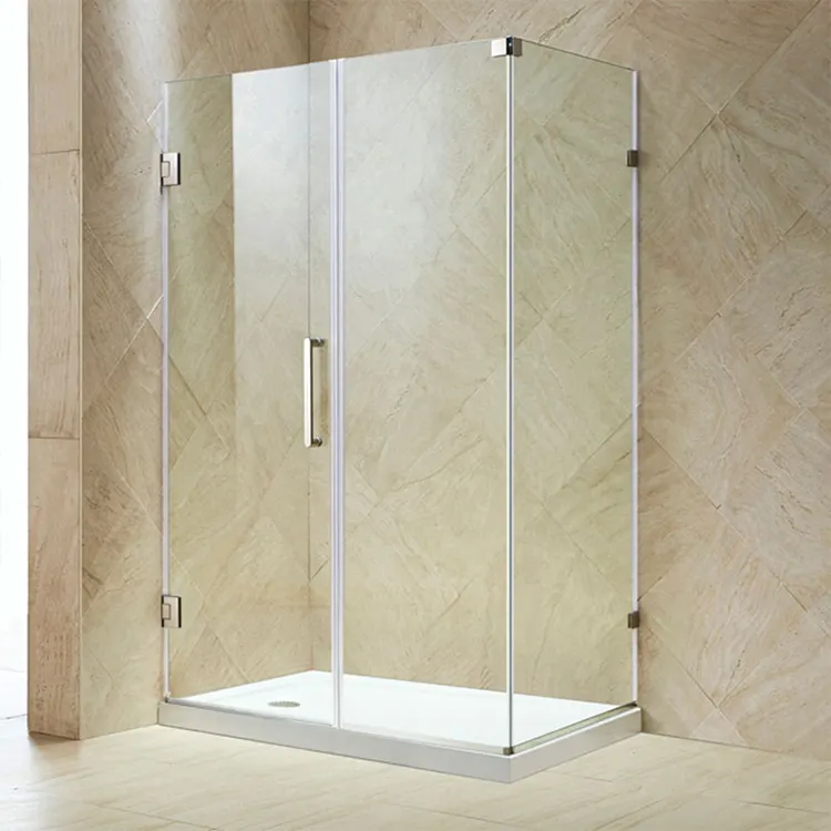 Cabina de ducha sin marco de acero inoxidable 304, baño de cristal con bisagra