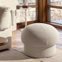 Pouf sphérique moderne en tissu éponge doux et coloré SPARKLE – Tabouret de repos, tabouret à chaussures, tabouret de loisirs réglable pour chambre et hôtel – Vente en gros