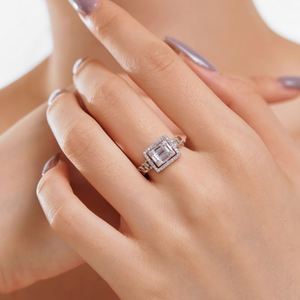Dylam Striking Fine Fashionable Jewelry Solid Sterling Silver Rhodium Plated Wide Baguette 5A Cubic Zirconia <b>Open</b> <b>Rings</b> - Product Image 3