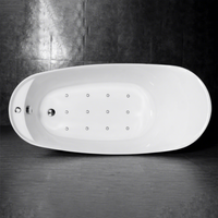 Baignoire de massage à remous en acrylique Gurgle 800 mm ultra profonde avec dossier haut et 10 jets à bulles d'air pour spa à domicile
