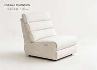 Fauteuil inclinable électrique sans accoudoirs sur mesure, fauteuil de salon rembourré, canapé moderne pour la maison
