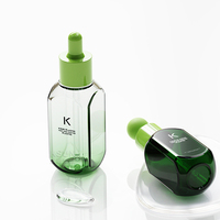Único cuadrado 30ml 50ml blanco negro rectángulo PETG plástico loción suero cuentagotas botella para líquido
