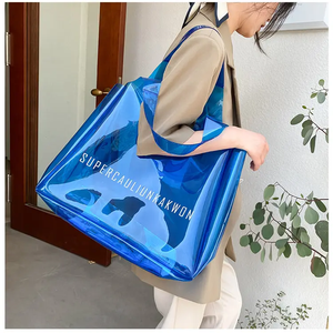 Stylish Orange PVC Tote <b>Bag</b> with <b>Transparent</b> Jelly Design Shoulder Closure Custom Logo Fashion Shopping Gift <b>Bag</b> China Origin - Product Image 4