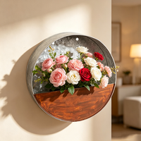 Jardinière murale en métal galvanisé bicolore pour la décoration de la maison et du jardin