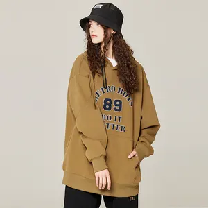 Sonbahar yeni yapıştırılmış bez nakış yüksek ağırlık hoodie retro renk serisi unisex tops