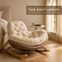 Chaises de Salon Modernes de Luxe Fauteuil Inclinable à Bascule Oeuf Canapé de Détente Simple Paresseux Magique Cadre en Métal Mobilier de Chambre Adulte