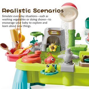 <span class=keywords><strong>YA</strong></span> XIN Jouet d'été pour enfants : Parc aquatique dinosaure en plastique avec robinet rotatif électrique et jouet de pêche pour la vaisselle - Product Image 3