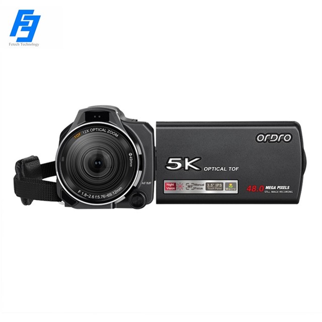 5K Live Streaming Camera Professional 4K Optical HD Camcorder ORDRO 12 Optical Zoom 35 Inch IPS Touch Screen 270 Flip