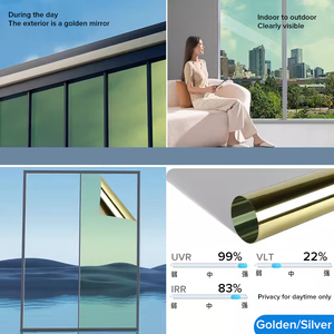 Viwocool Kiến Trúc Phim Màu Xanh Bạc Màu Một Cách Gương Xe Phim Phản Chiếu Cao 1.52*30M/Cuộn Cho Xây Dựng Phim - Product Image 4