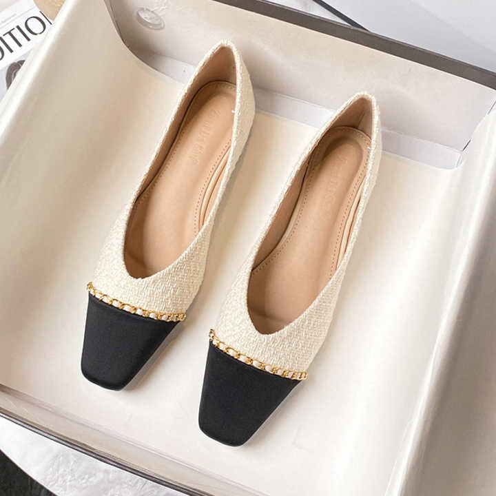 Metal Steel Toe Loafer Elegant Pumps Dress Female Office Job