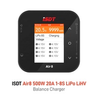Chargeur intelligent ISDT Air8 500W 20A 1-8S LiPo LiHV avec contrôle Bluetooth BattAir et entrée DC pour drone FPV et modèle RC