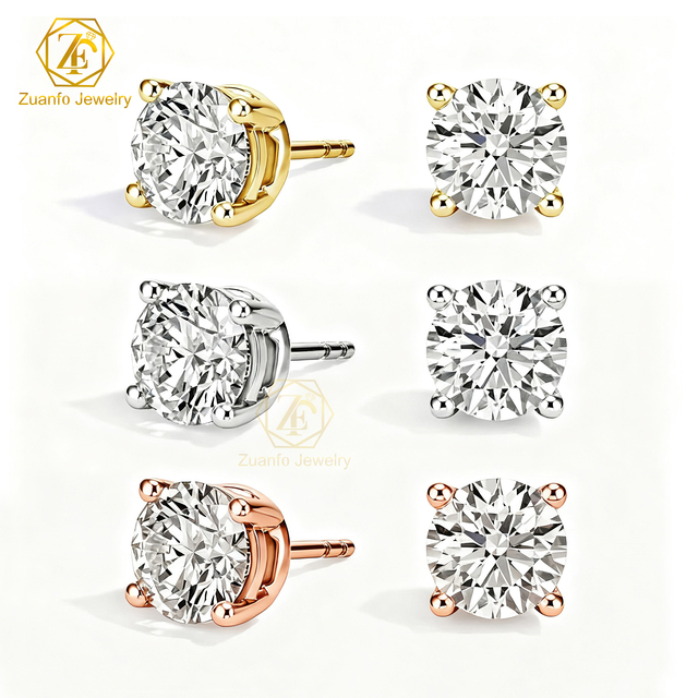 1ct 2ct 4ct IGI Certified Lab Grown Diamond CVD Brilliant Cut Earrings 14K/18K Solid Gold Unisex Luxury Wedding Engagement Stud