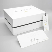 Boîte cadeau en carton blanc de luxe personnalisée, 2 pièces, avec couvercle et base, pour bijoux