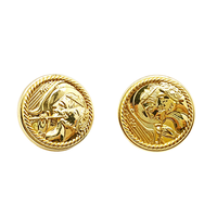Bouton de blazer en laiton doré gaufré, bouton-pression uni à coudre pour costume ou manteau pour homme, boutons de manteau en métal doré pour la couture
