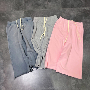 XINSHENG Fabricant – Pantalon de survêtement ample en coton éponge, coupe large, longueur trois-quarts, pour <span class=keywords><strong>homme</strong></span> - Product Image 3