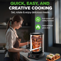 Four à shawarma électrique moderne vertical rotatif, machine à kebab, résistant aux taches, économe en énergie, porte résistante à la chaleur