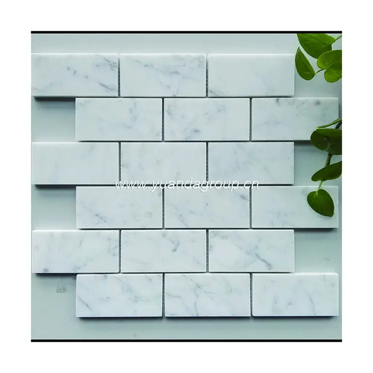 Marmo bianco semplice cucina piastrelle backsplash mosaico