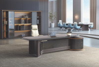 Ensemble de mobilier de bureau moderne de luxe pour entreprises, bureau de direction en L avec armoire de rangement, construction métallique, garantie 5 ans
