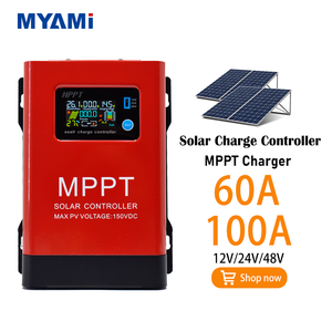 Meilleures ventes MYAMi Régulateur de charge solaire <span class=keywords><strong>MPPT</strong></span> 100A 60A 30A 12V/24V/48V avec écran LCD 150V - Product Image 1
