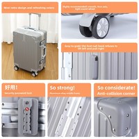 Valise en aluminium de style rétro, bagage à main de haute qualité de 20 pouces, valise à roulettes de 24 pouces avec roues universelles