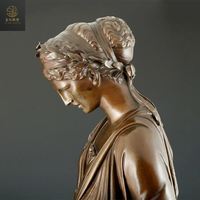 Statue de dame en bronze classique en métal peint fille pour le marché du Vietnam