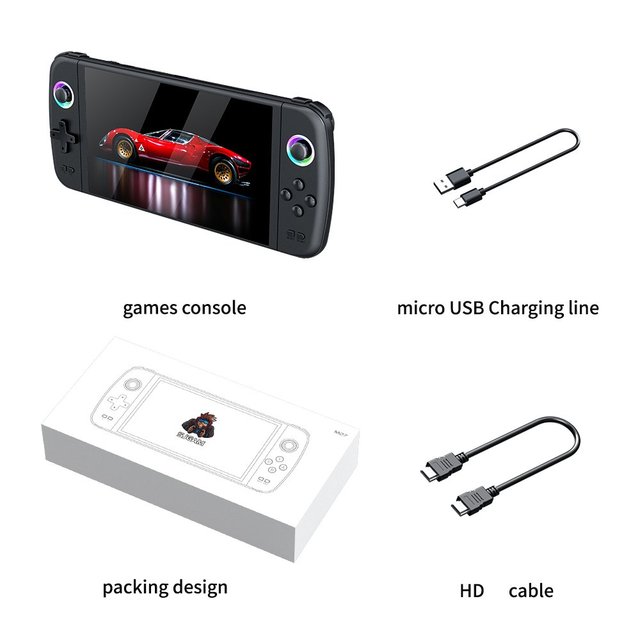 2026 Newest M27 Game Console 7inch RGB Rockchip Rk3568 Retro Mini Handheld Game Console 4k hd Tv Output Game Console for Psp