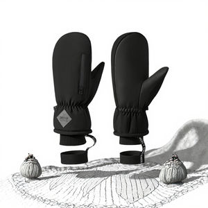Guantes de esquí impermeables para mujeres, hombres y jóvenes, para deportes de invierno al aire libre, calentadores de manos, con bolsillo con cremallera, duraderos, térmicos, de secado rápido - Product Image 3