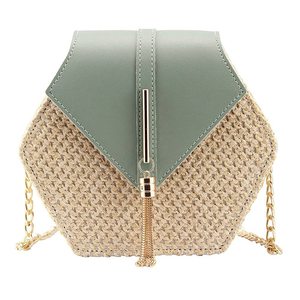 <span class=keywords><strong>Sac</strong></span> à <span class=keywords><strong>main</strong></span> décontracté pour femme, personnalisé avec logo, classique, fait <span class=keywords><strong>main</strong></span>, en paille PP, avec chaîne métallique, petit <span class=keywords><strong>sac</strong></span> hexagonal tendance, durable pour le quotidien - Product Image 5