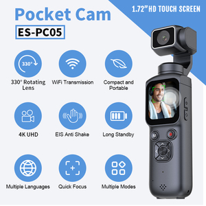 Cámara de Vlogging 4K, Cámara de Bolsillo Giratoria con Estabilización Manual de Audio y Video, Videocámara con Pantalla Táctil para Viajes - Product Image 2