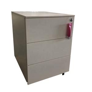 Caisson-mueble de oficina con 3 cajones debajo del <span class=keywords><strong>escritorio</strong></span>, mueble de oficina móvil con pedestal de acero rodante vertical, de metal - Product Image 4
