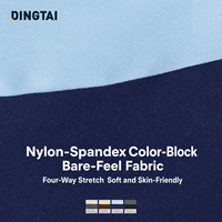 Leggings de yoga taille haute mi-mollet pour femme Dingtai, séchage rapide, compression, blocs de couleur, effet push-up, certifiés GCC