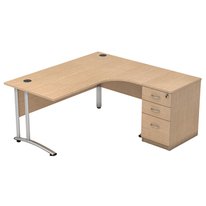 L hình dạng nhà nghiên cứu dài máy tính để bàn văn phòng máy tính bảng đơn giản hiện đại với ngăn kéo tủ lưu trữ - Product Image 3