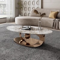 Petite Table Basse Rétro Moderne de Luxe en Métal Portable Style Nordique Centre Mobile Convertible Verre Marbre pour Salon