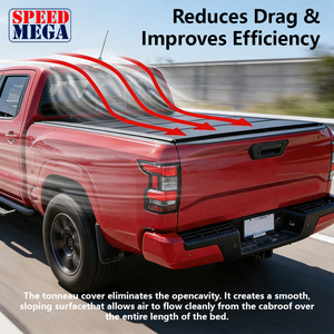 Flush Hard Quad-Fold Tonneau Cover for Nissan Navara Frontier, <b>Low</b> Profile Aluminum 4-Fold Waterproof, Rack Compatible - Product Image 6