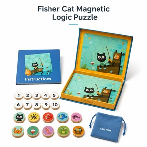 Caja <span class=keywords><strong>de</strong></span> Rompecabezas <span class=keywords><strong>de</strong></span> Madera Personalizada Montessori <span class=keywords><strong>Fisher</strong></span> Cat Logic, Juego <span class=keywords><strong>de</strong></span> Conteo y Emparejamiento <span class=keywords><strong>de</strong></span> Números con Animales Marinos, Juguete Educativo <span class=keywords><strong>de</strong></span> Matemáticas Tempranas - Product Image 1