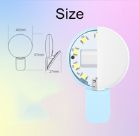 Mini téléphone portable Q à prix avantageux, lumière annulaire pour selfie à intensité réglable, rechargeable par USB, à clipser pour selfie et maquillage