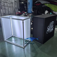 Comptoir de salon professionnel Portable de haute qualité podium d'événement en métal SEG publicité graphique LED Table de tissu de Tension rétroéclairée à vendre