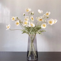 Poppies artificielles en soie de haute qualité, tiges floquées, pliables, rouge, orange, blanc, fleurs de pavot pour la décoration de mariage, de la maison et de la table