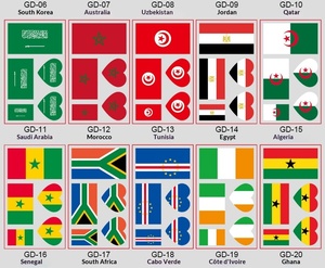 ธงชาติประจำชาติปี 2026 คอลเลคชั่นธงสำหรับกิจกรรมกีฬาสำหรับแฟนๆ ลายพิมพ์แบบรีดร้อนกันน้ำ ลายหัวใจ แบบสักลาย - Product Image 1