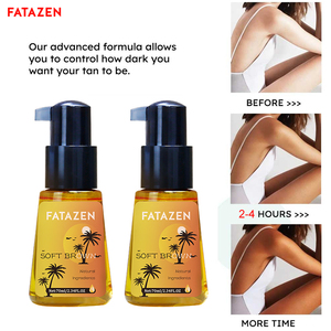 Aceite Bronceador Natural Suave Marrón FATAZEN, Fórmula de Hamamelis, Arándano y Alchemilla, Nutritivo para la Piel, No Pegajoso, Aceite Bronceador Natural - Product Image 3