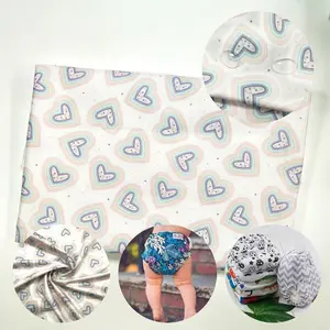 Soft 100% Polyester Breathable Waterproof Custom Stretch PUL printed fabric for Cloth Diaper