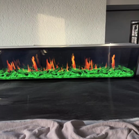 Cheminée électrique moderne en métal de 2000 mm avec écran LCD, télécommande, 7 couleurs changeantes pour une utilisation en intérieur