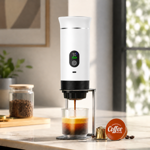Nouvelle machine à café expresso électrique portable de 80 ml avec affichage numérique, alimentée par batterie USB, pour usage personnel en extérieur - Product Image 2