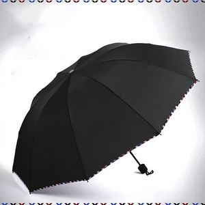 Parapluie publicitaire pliable 10 baleines pour hommes et femmes, simple, avec protection solaire et fonction pluie/soleil - Product Image 3