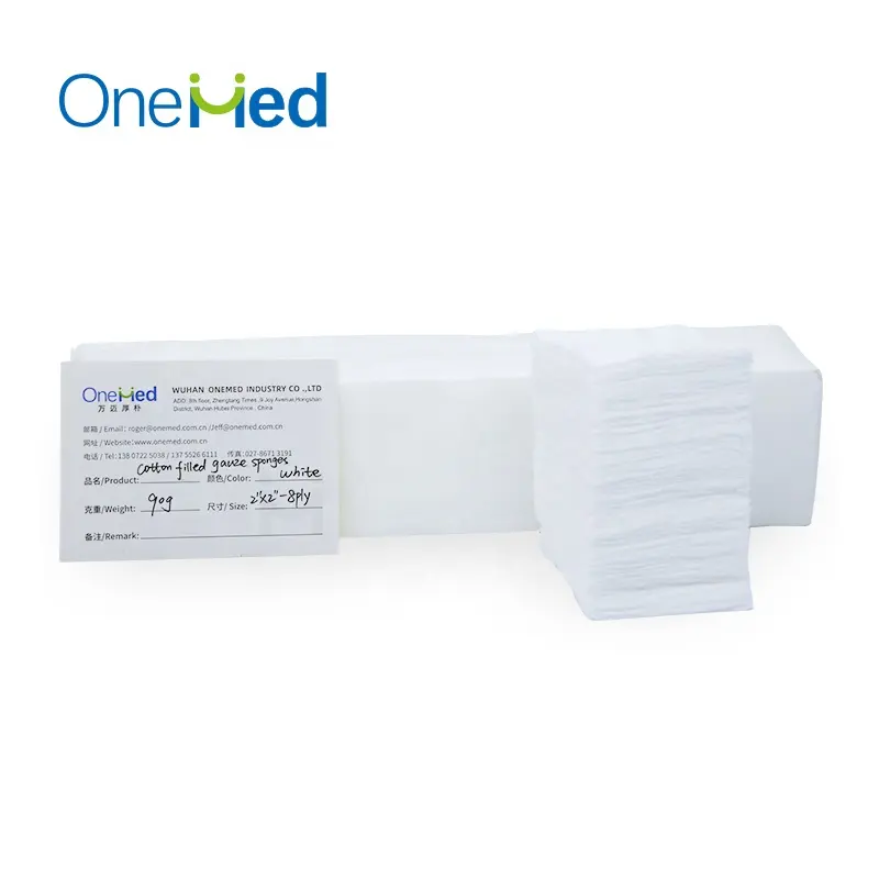 Dental 200pcs/bag 4ply Non-Sterile Cotton Swab Pad Sponge cotton Gauze for wound care
