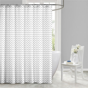 Minimalist <b>Waterproof</b> Digital Printed Polyester Shower Curtain Drape With Multi Color Grid Patterns For <b>Bathroom</b> Space Separatio - Product Image 4