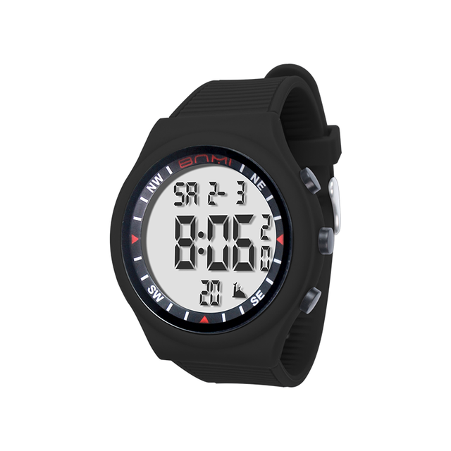 Customizable Logo Digital Dial-LED Display Sport Luxurious Alarm Watch Water Resistant with ABS Case Band Width
