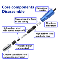 Kit Adaptador para Taladro Remachador, Convertidor de Remachadora de Aluminio Azul con 4 Boquillas de 2.4-4.8mm, Herramienta Inalámbrica para Remachado Ciego