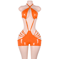 Vêtements de danse exotiques en cuir verni, shorts à lacets, bodys, sous-vêtements de pole dance, tenues de club de qualité pour service aux tables, costumes de scène