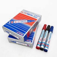 Lot de marqueurs permanents pour tableau blanc, sans décoloration, faible odeur, pointe fine, 3 couleurs vives, 12 pièces, personnalisable avec logo - Offre spéciale